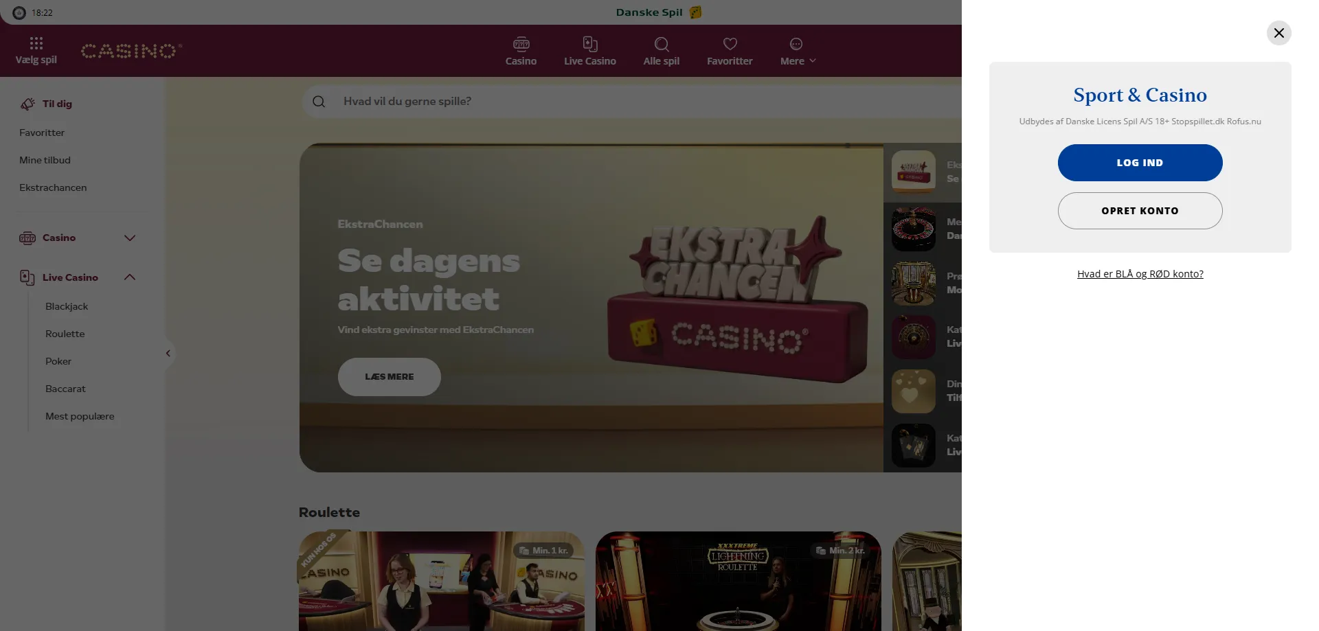 DanskeSpil Casino konto og udbetalingsgrænser oversigt